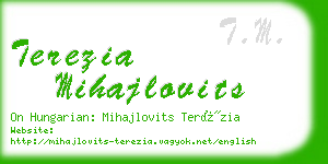 terezia mihajlovits business card